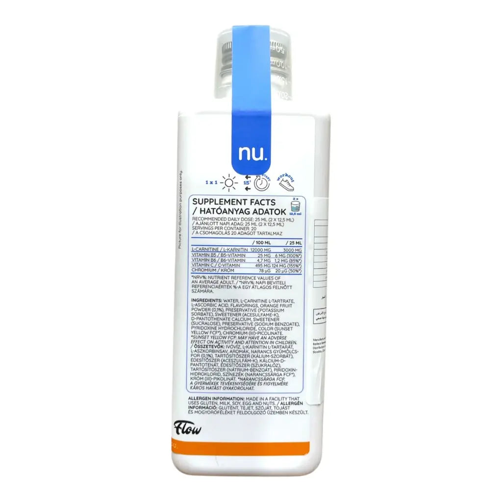 Nutriversum L-Carnitine, 500ml-Orang Flavoured
