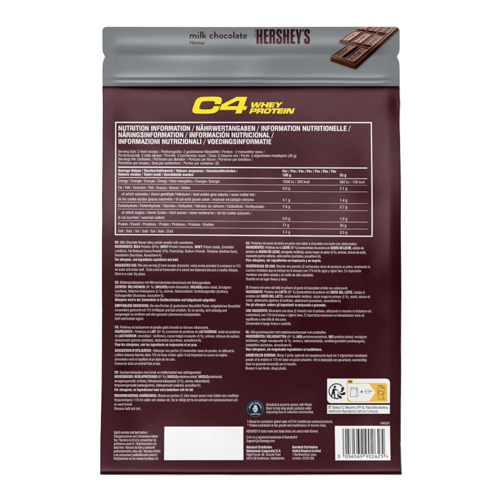 Cellucor, C4 Whey Protein, 800g, 22 Servings Hershey's Choclate