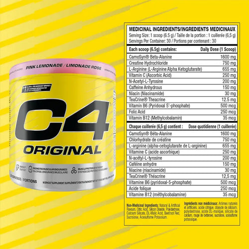 Cellucor C4 Origina New Pre-Workout-30Serv-Pink Lemonde