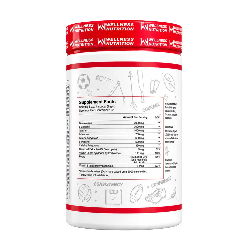 Wellness Nutrition Beast Core-Pre-Workout-315g-35Serv-Green Apple