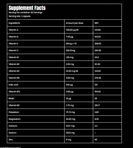Marvelous Nutrition ,Vitamin Complex Capsules, 60 Servings