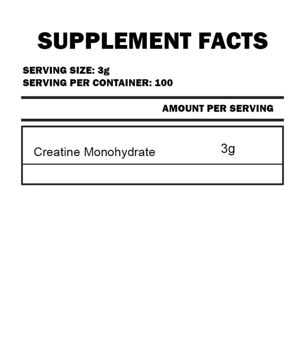 Quamtrax Pure 100% Creatine Monohydrate-300G-100Serv.-Unflavored