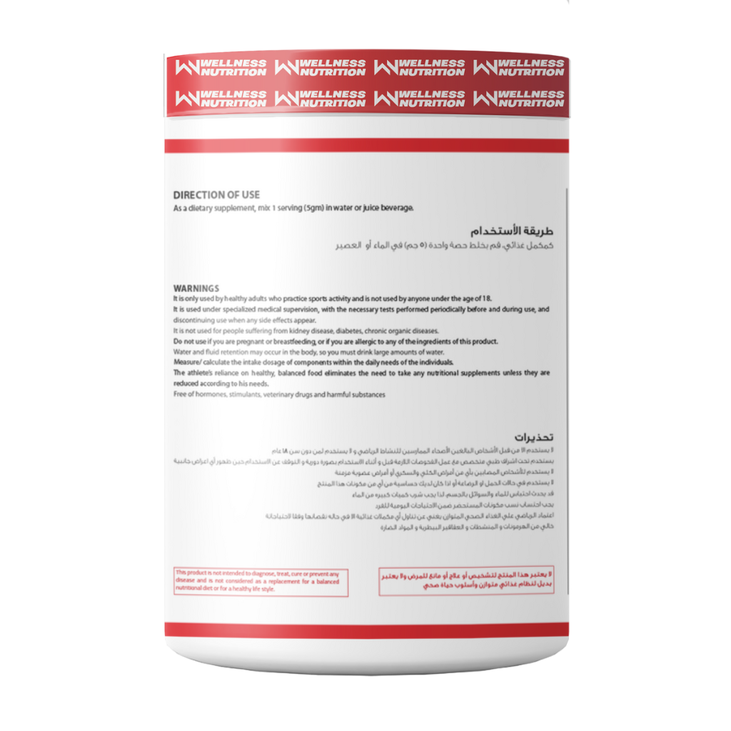Wellness Nutrition Creatine Monohydrate-300G-60Serv.-Unflavored