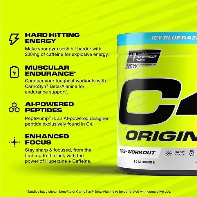 Cellucor C4 Original Pre-Workout-50Serv-Ice Blue Raspberry