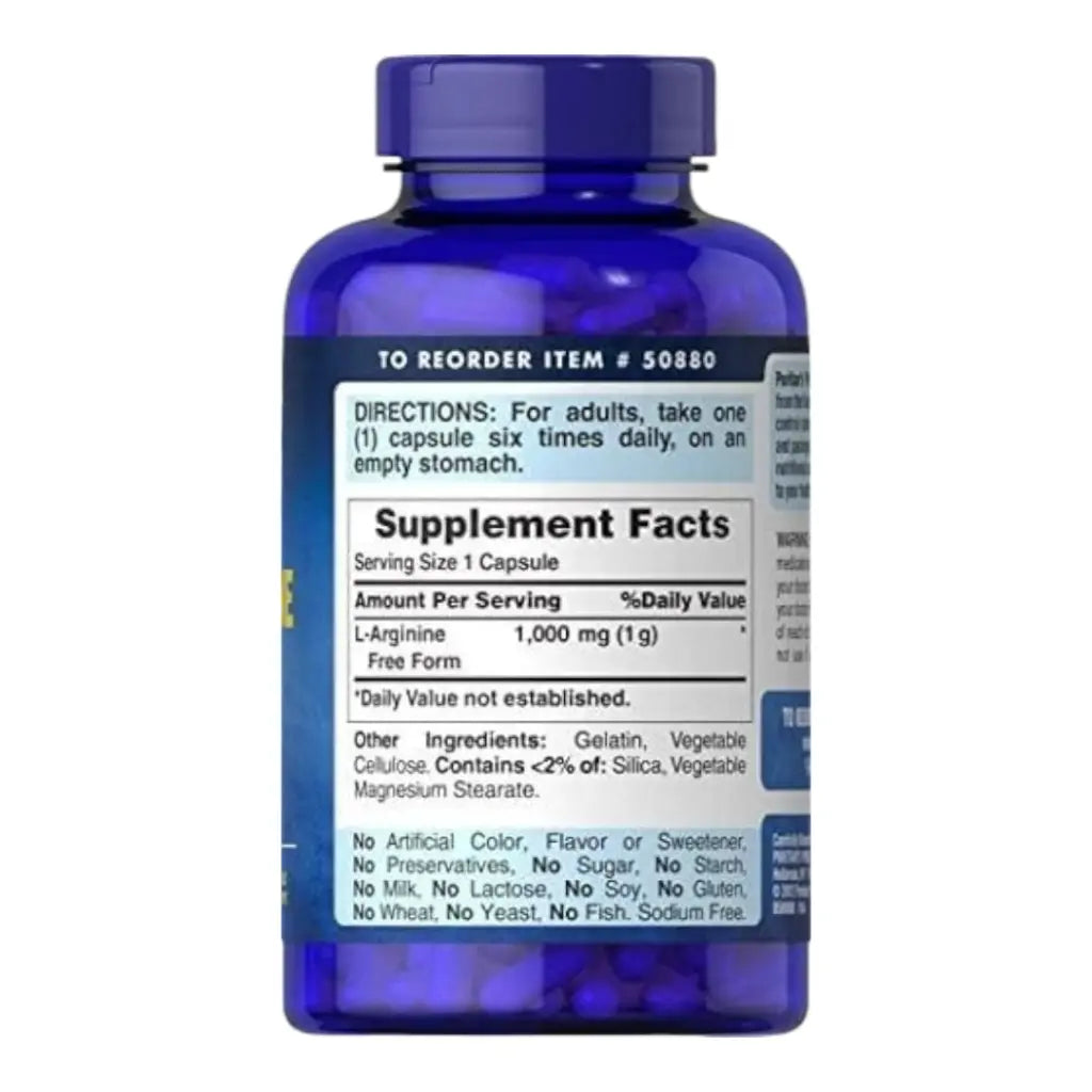 Puritan's Pride L-Arginine 1000mg-100Serv.-100Caps.