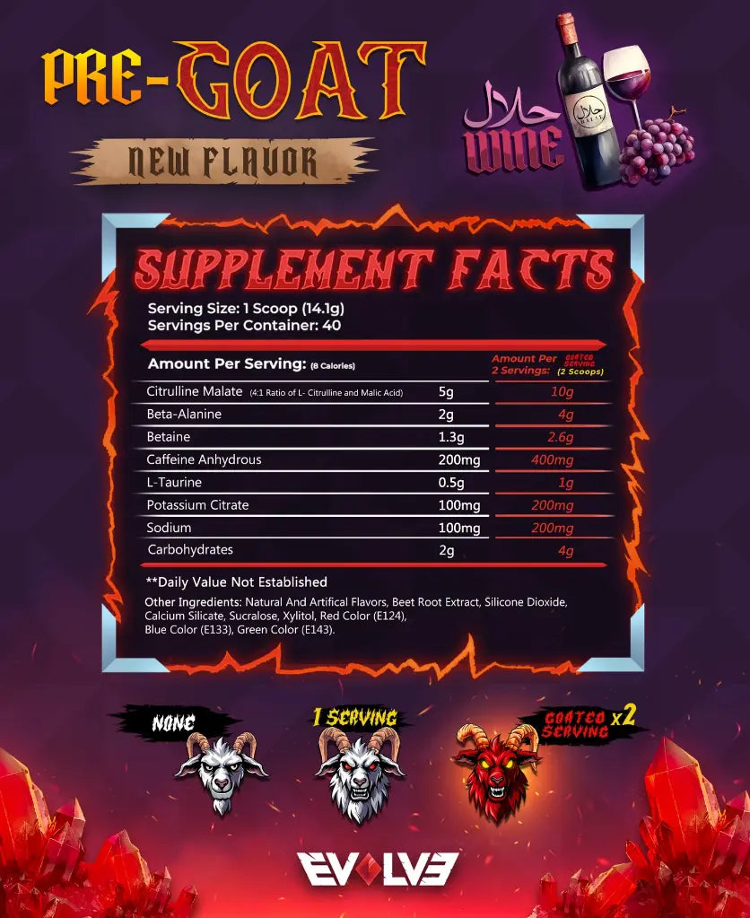 Evolve Pre-Goat -565Gm-40Serv-Halal Wine